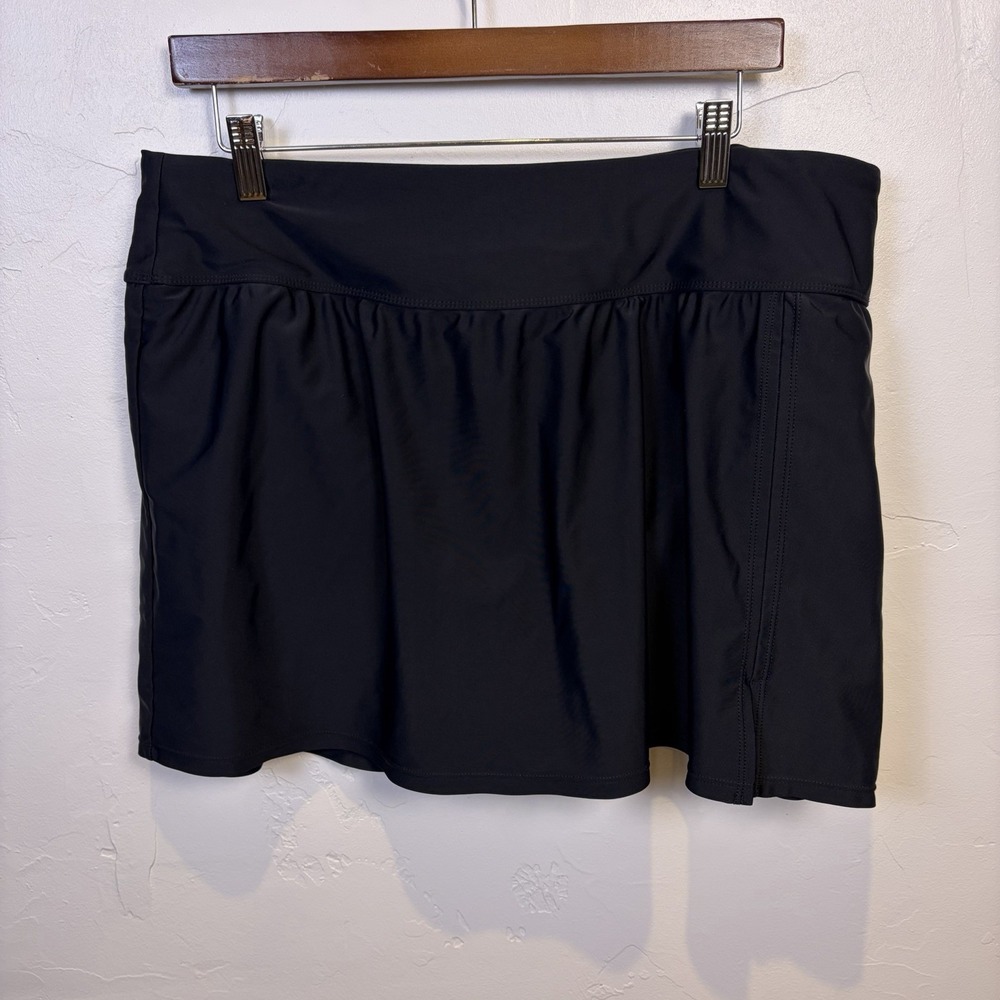 Croft & Barrow Woman's Swimsuit Bottom Size 1X Black Skirt Swimming Beach Resort